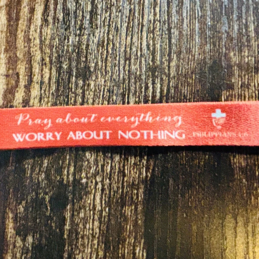 Christian Wristlet Keychain Philippians 4:6 Scripture Pray About Everything